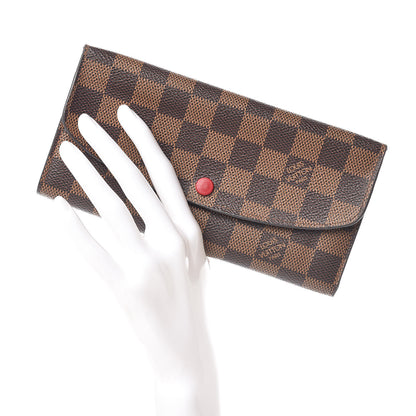 Louis Vuitton Damier Ebene Emilie Wallet Red 2 of 13
