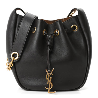 Saint Laurent Calfskin Cassandre Supple Bucket Bag  Fondente Dark Cigar 1 of 10