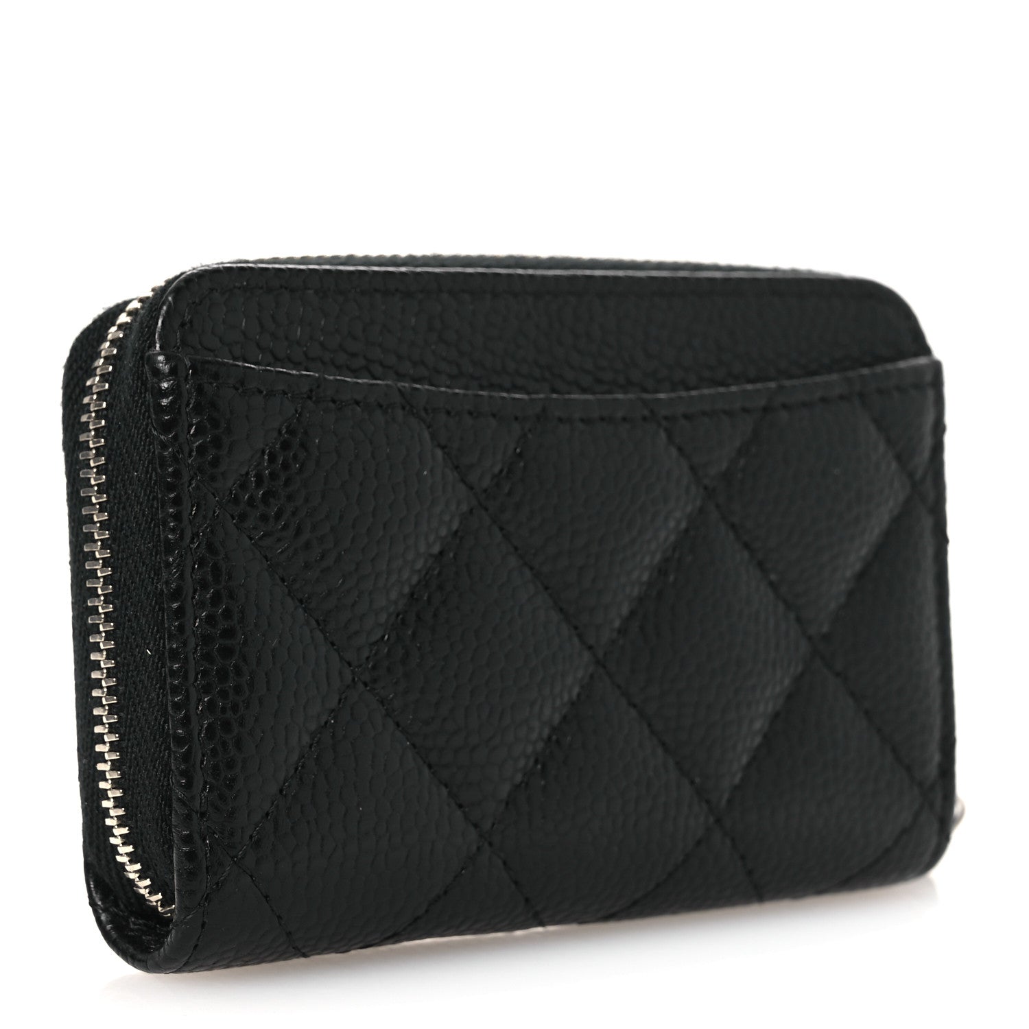Chanel Caviar Quilted Zip Coin Purse Black 3 of 9