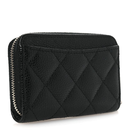 Chanel Caviar Quilted Zip Coin Purse Black 3 of 9