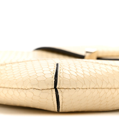 Jimmy Choo Elaphe Snakeskin Printed Bar Slim Clutch Buttermilk 9 of 11