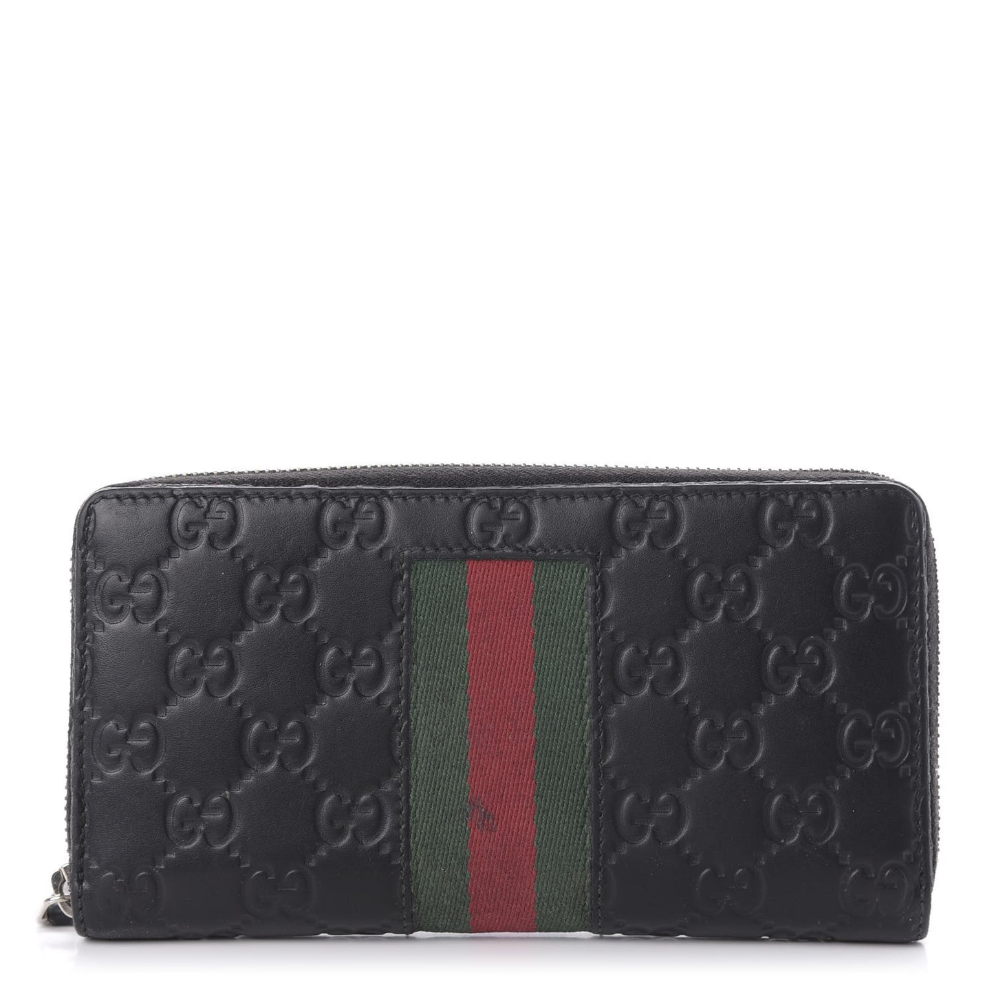 Guccissima Web Zip Around Wallet Black