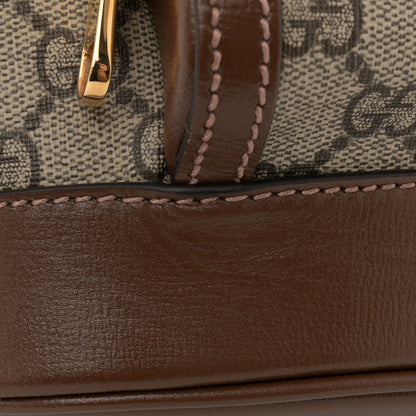 Gucci GG Supreme Monogram Azalea Calfskin Retro Interlocking G Buckle Backpack Beige Ebony Brown Sugar 13 of 14