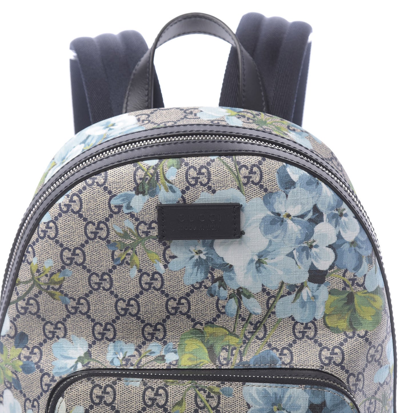 GG Supreme Monogram Blooms Small Day Backpack Blue