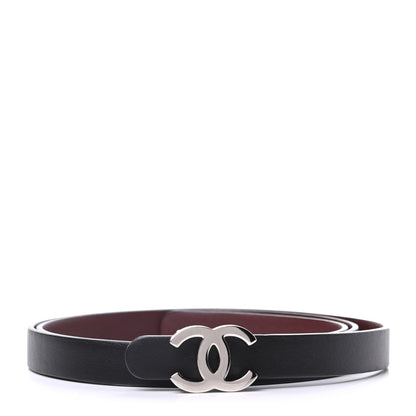 Chanel Calfskin CC Reversible Belt 85 Black Burgundy 1 of 6