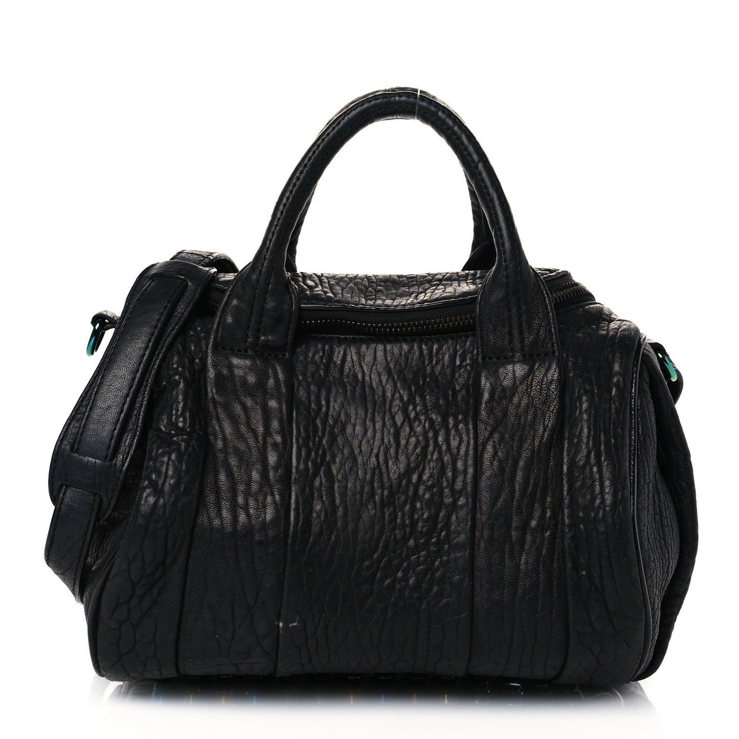 Pebbled Lambskin Rockie Black Iridescent Hardware