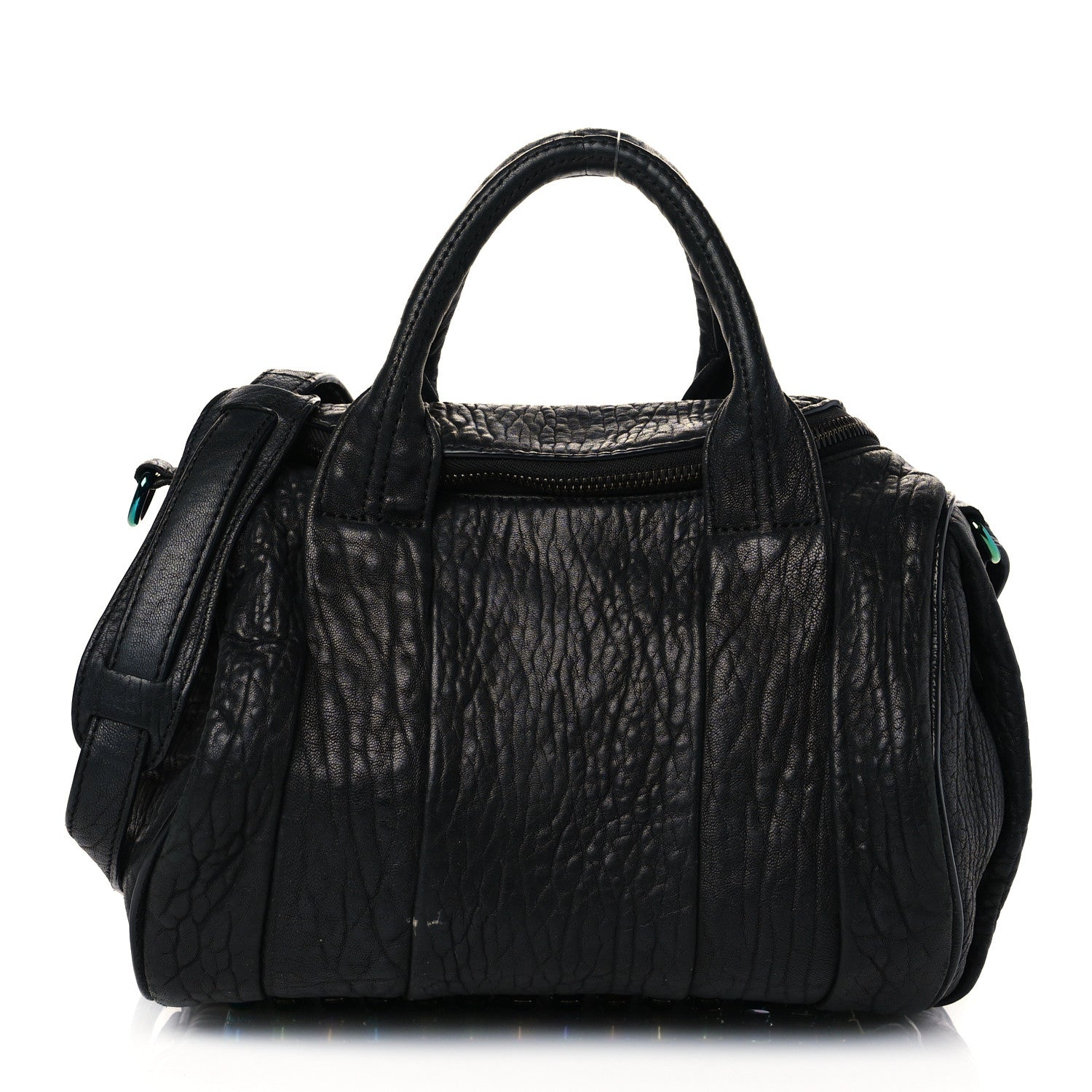 Alexander Wang Pebbled Lambskin Rockie Black Iridescent Hardware 1 of 10