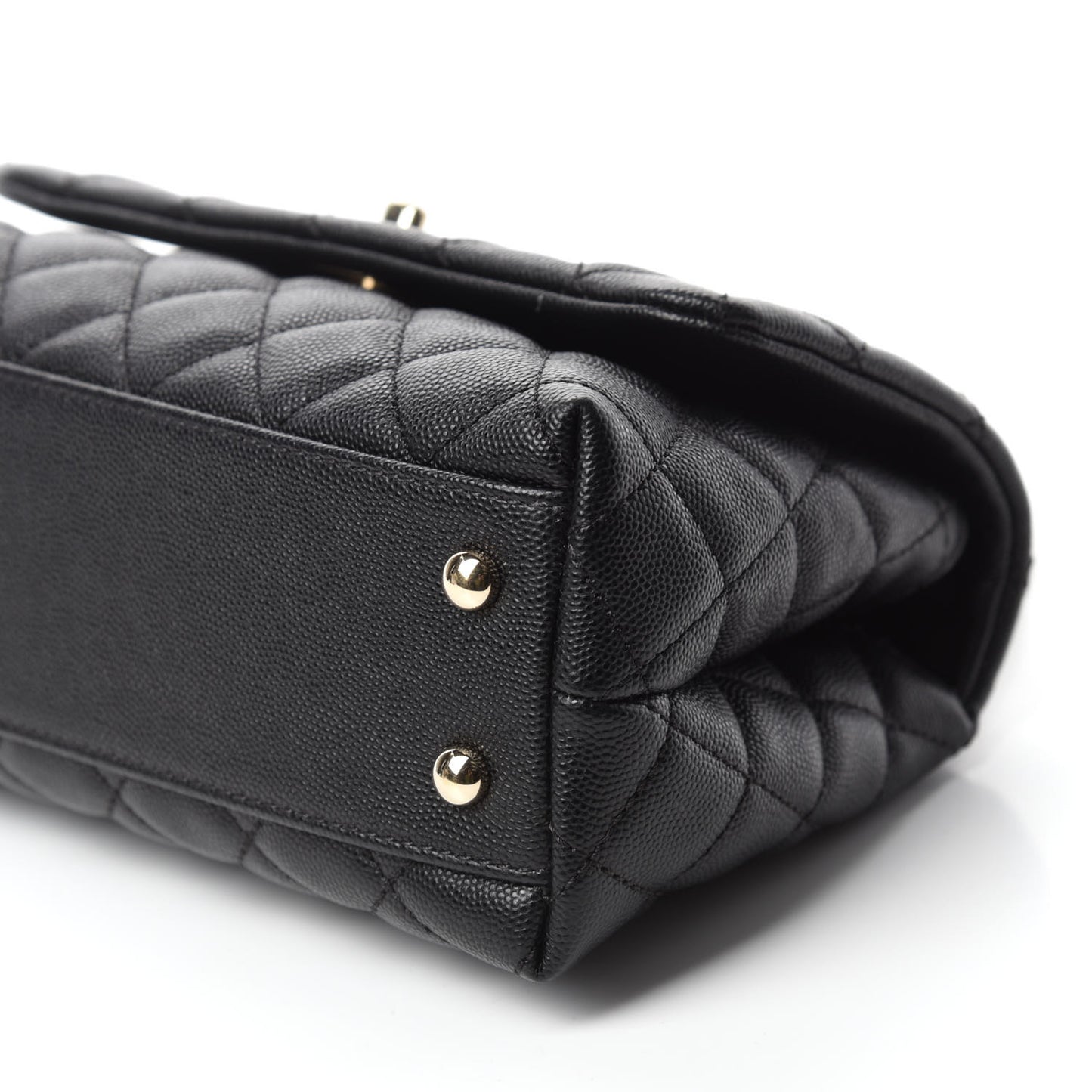 Caviar Quilted Mini Coco Handle Flap Black