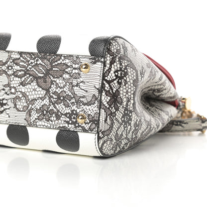 Dolce & Gabbana Dauphine Lambskin Embroidered Laser Cut Polka Dot Medium Miss Sicily Satchel Multicolor 10 of 11