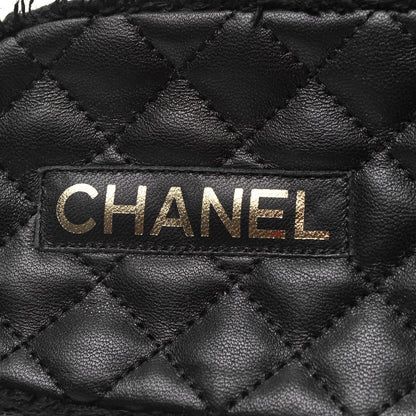Chanel Terry Cloth Lambskin CC Sandals 40 Black 7 of 7