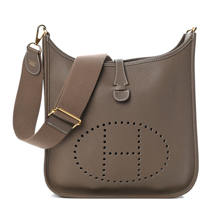 Hermes Taurillon Clemence Evelyne III PM Etoupe 1 of 10