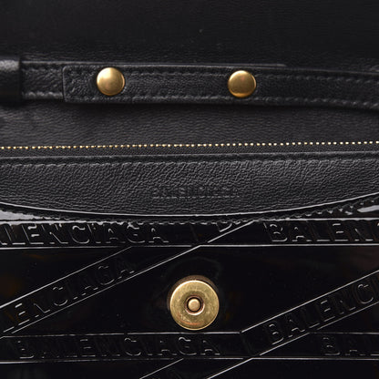 Balenciaga Patent Losange Monogram Embossed BB Wallet On Chain Black 6 of 10