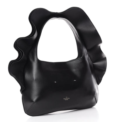 Valentino Garavani Nappa Atelier 04 Rouches Edition Small Ruffle Hobo Black 3 of 9
