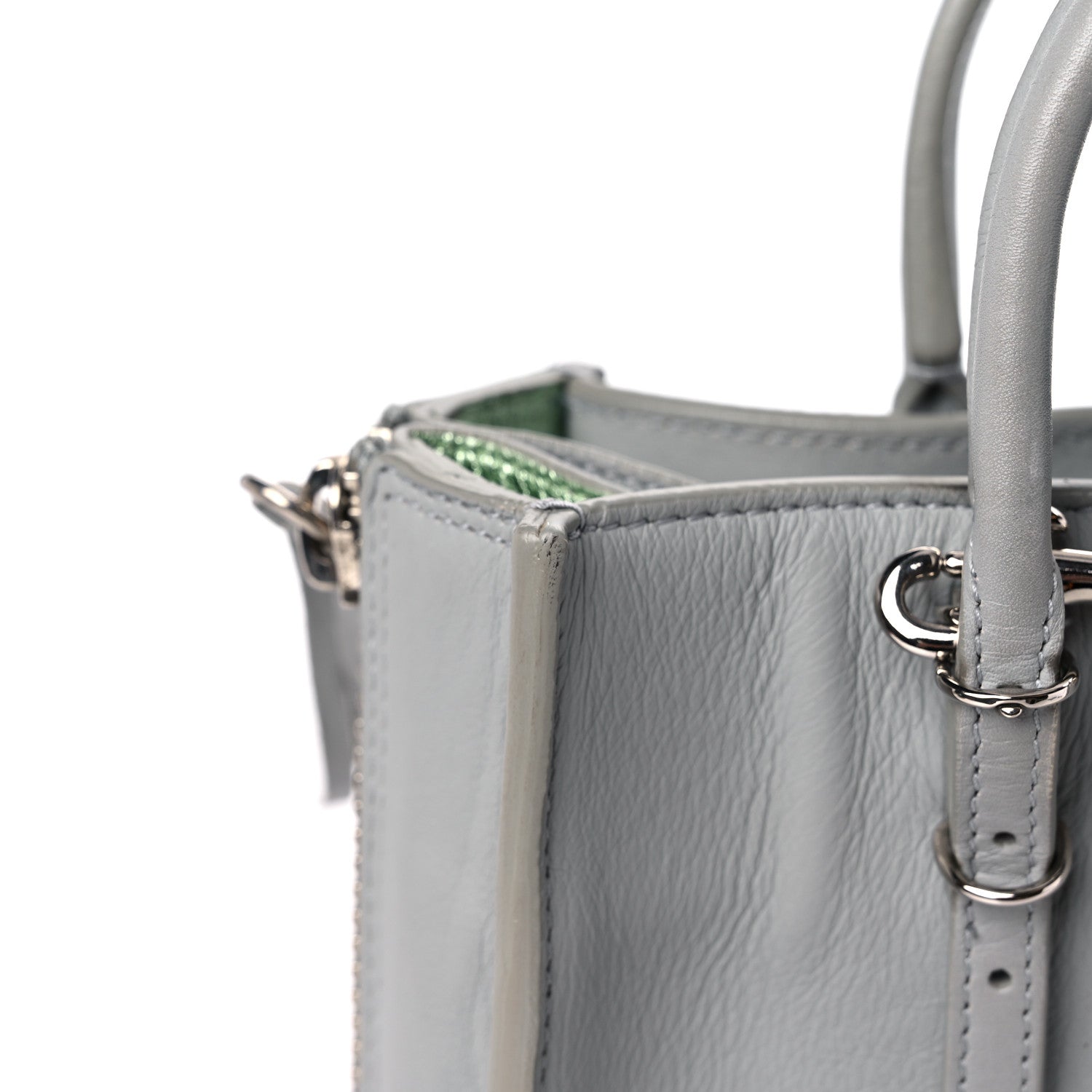 Balenciaga Calfskin Papier Mini A4 Zip Around Tote Gris Glace 12 of 12