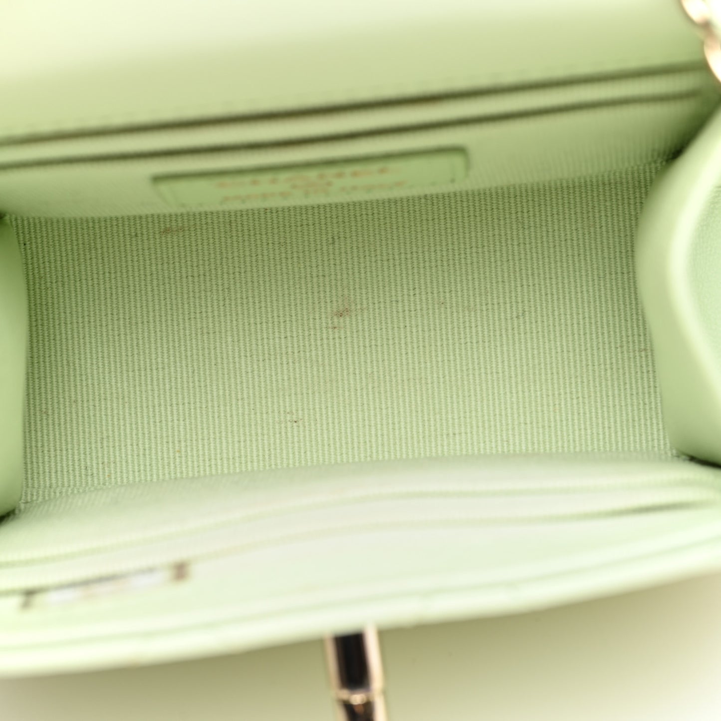 Lambskin Quilted Mini Trendy CC Chain Wallet Sea Green