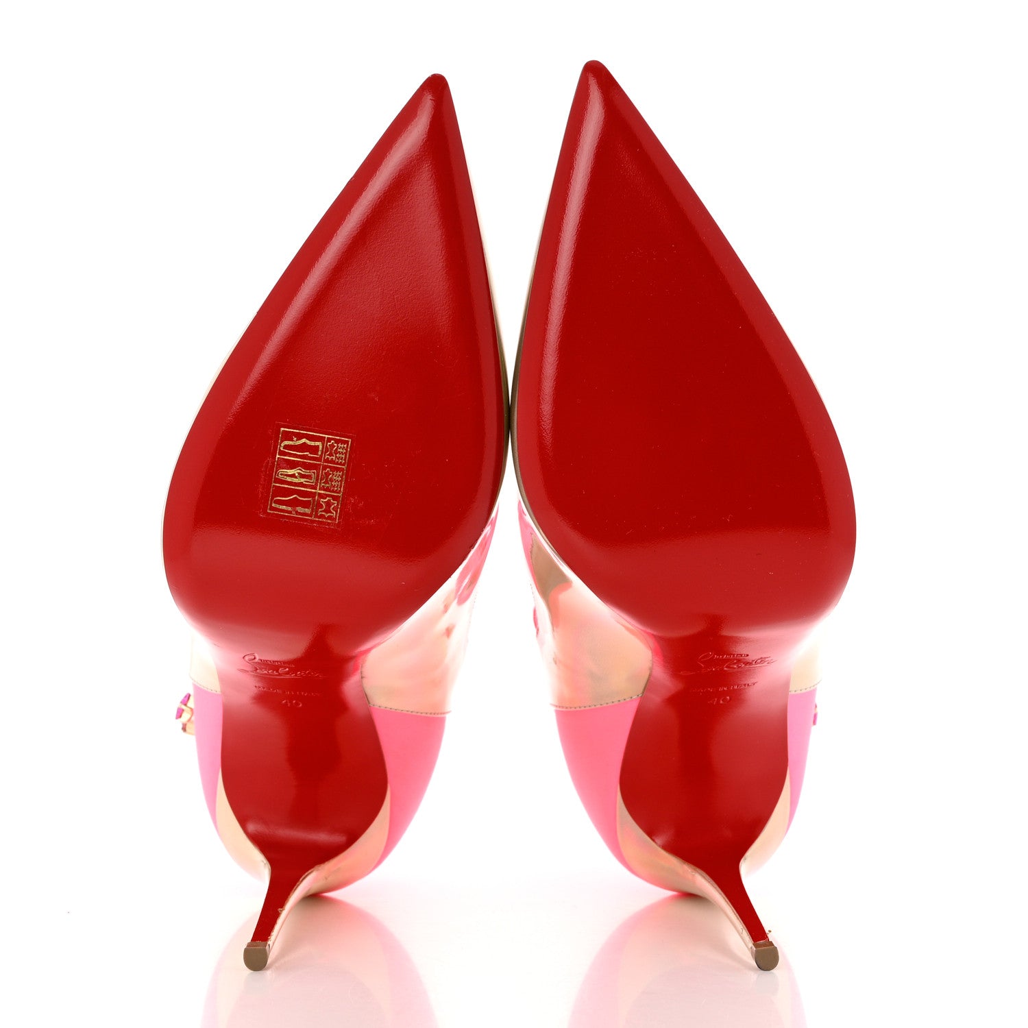 Christian Louboutin Iridescent Patent Crystal Jessie Joli Ankle Boot 40 Rose Fluorescent 5 of 7