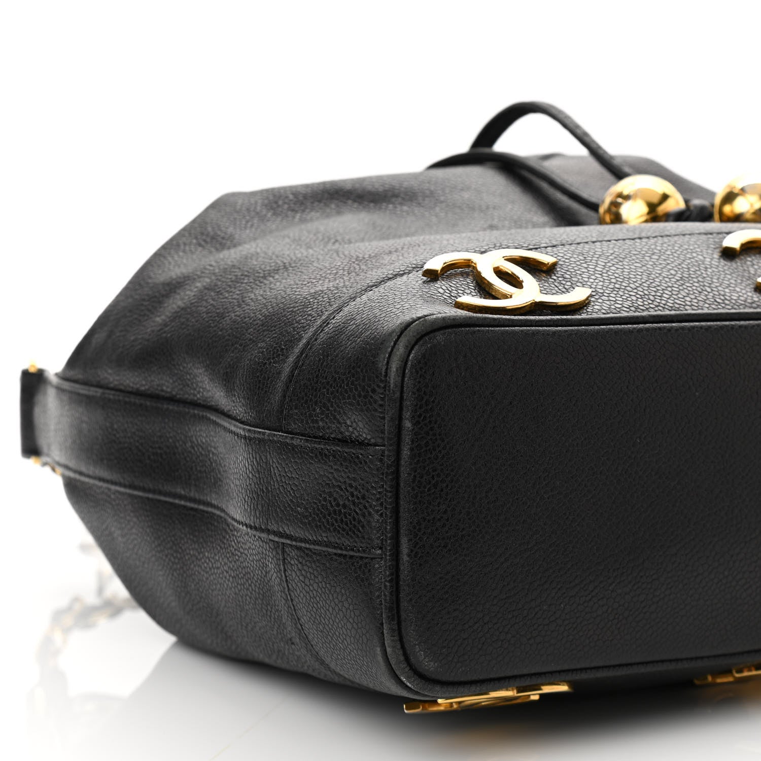 Chanel Caviar CC Drawstring Shoulder Bag Black 10 of 12