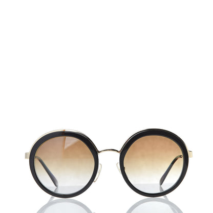 Prada Round Frame Sunglasses SPR 50T Black 2 of 8