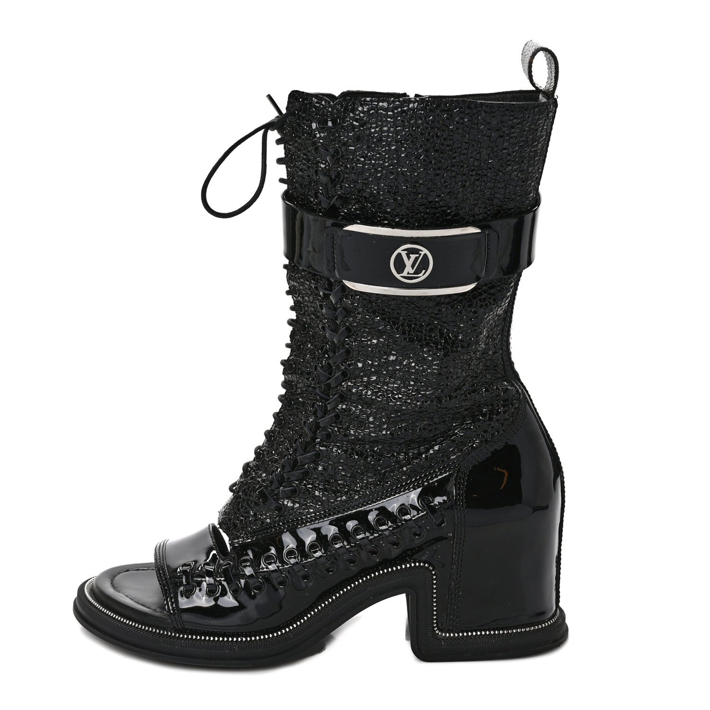 Patent Goatskin Monogram Moonlight Half Boots 39 Black
