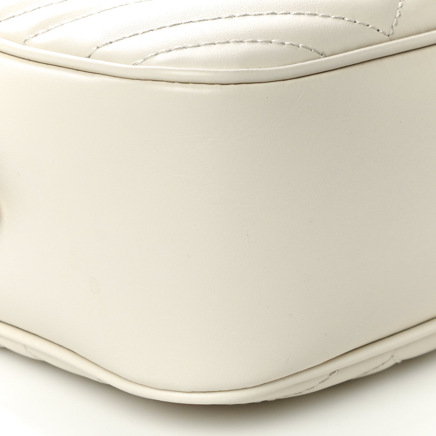 Gucci Calfskin Matelasse Small GG Marmont Chain Shoulder Bag White 10 of 12