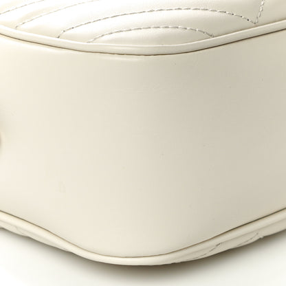Gucci Calfskin Matelasse Small GG Marmont Chain Shoulder Bag White 10 of 12