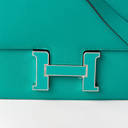 Hermes Epsom Constance 24 Bleu Paon Vert Menthe 9 of 12
