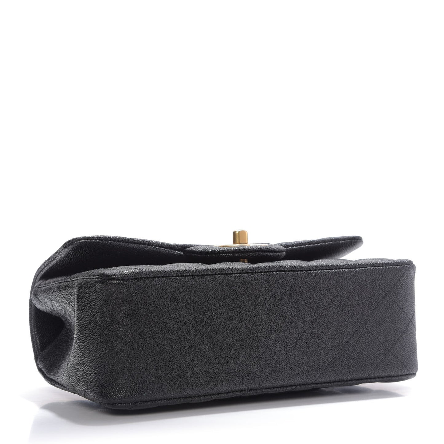 Caviar Quilted Mini Top Handle Rectangular Flap Black