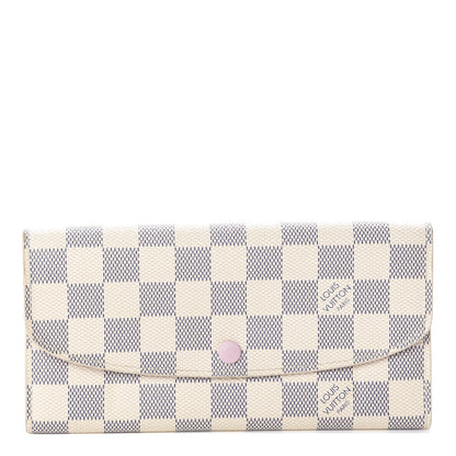 Louis Vuitton Damier Azur Emilie Wallet Rose Ballerine 1 of 6