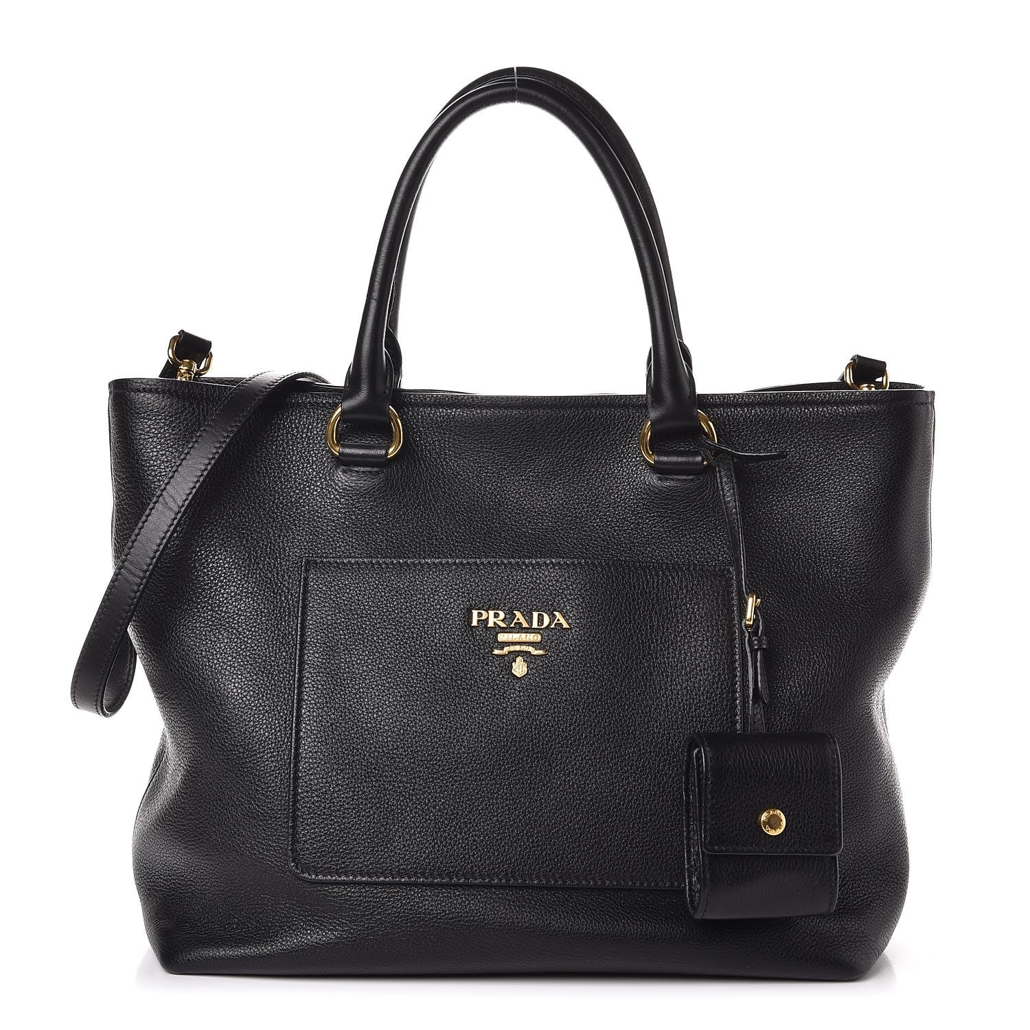 Prada Vitello Daino Tote Black 1 of 8