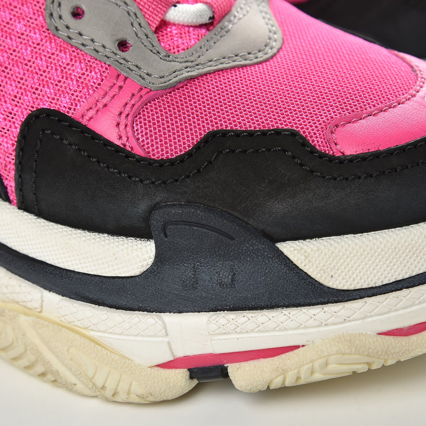 Fabric Mesh Womens Triple S Sneakers 38 Fluo Pink Grey White