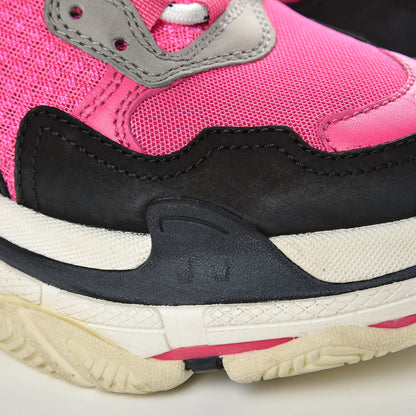 Balenciaga Fabric Mesh Womens Triple S Sneakers 38 Fluo Pink Grey White 8 of 8