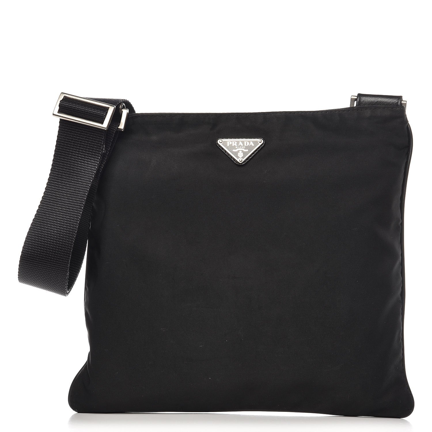 Prada Nylon Flat Messenger Bag Black 1 of 7