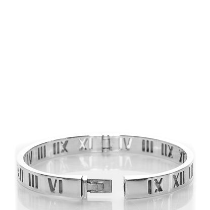 Tiffany Sterling Silver Atlas Pierced Hinged Bangle Bracelet 4 of 5