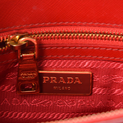 Prada Saffiano Vernice Mini Galleria Double Zip Tote Rosso 6 of 8