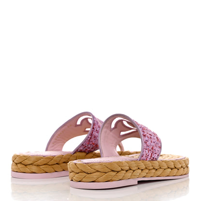 Chanel Tweed CC Thong Sandals Light 36 Purple Pink Red 4 of 9
