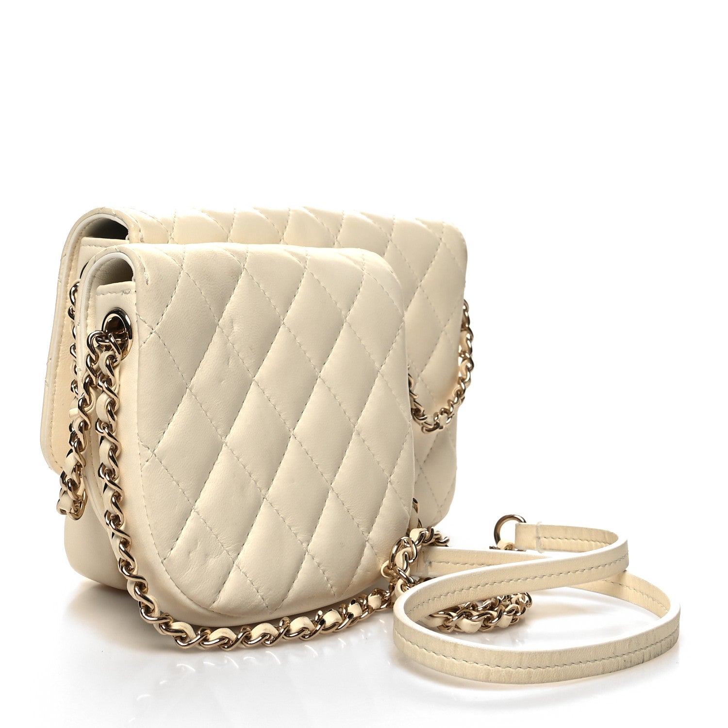 Chanel Lambskin Quilted Side Packs White 3 of 16