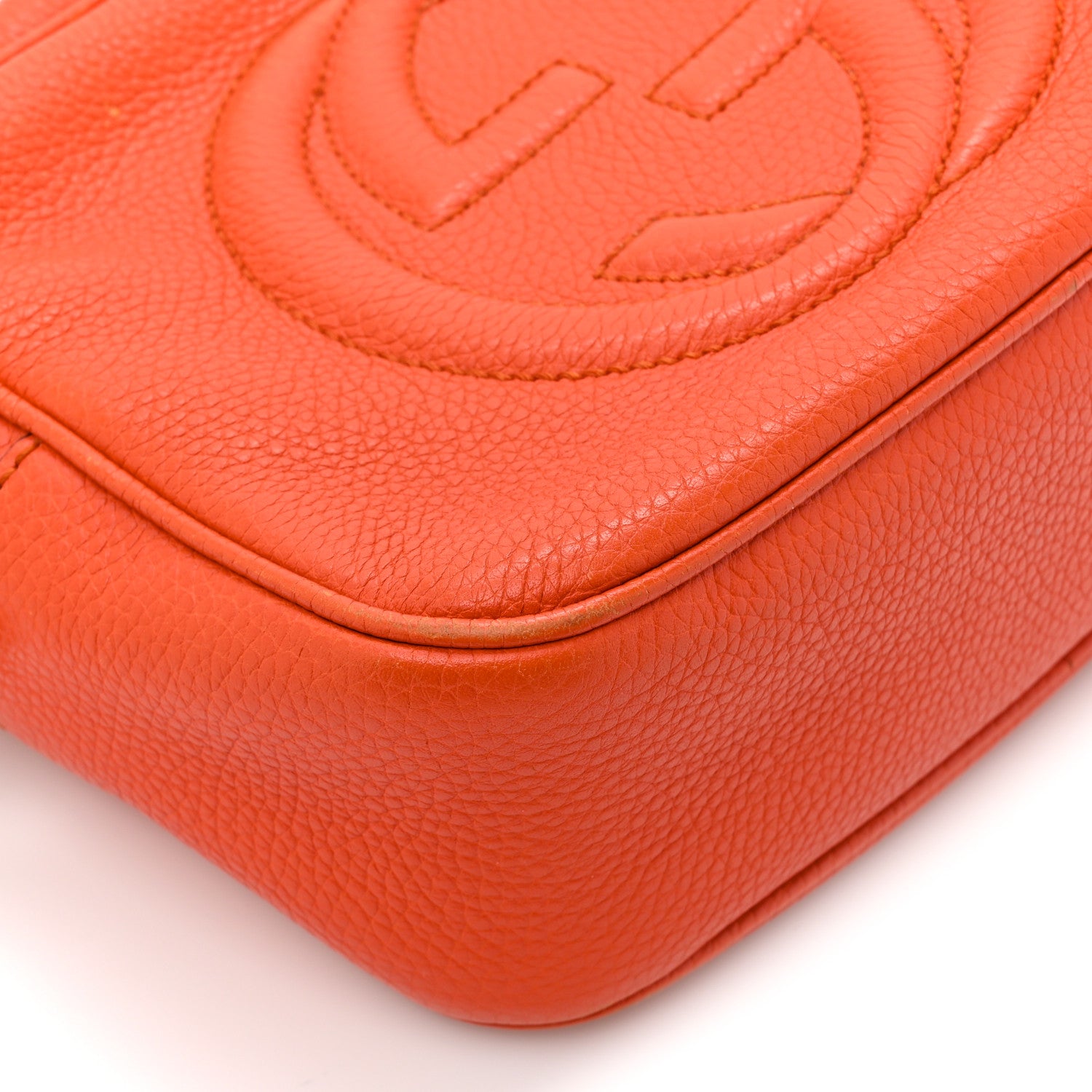 Gucci Pebbled Calfskin Small Soho Disco Bag Sun Orange 10 of 16