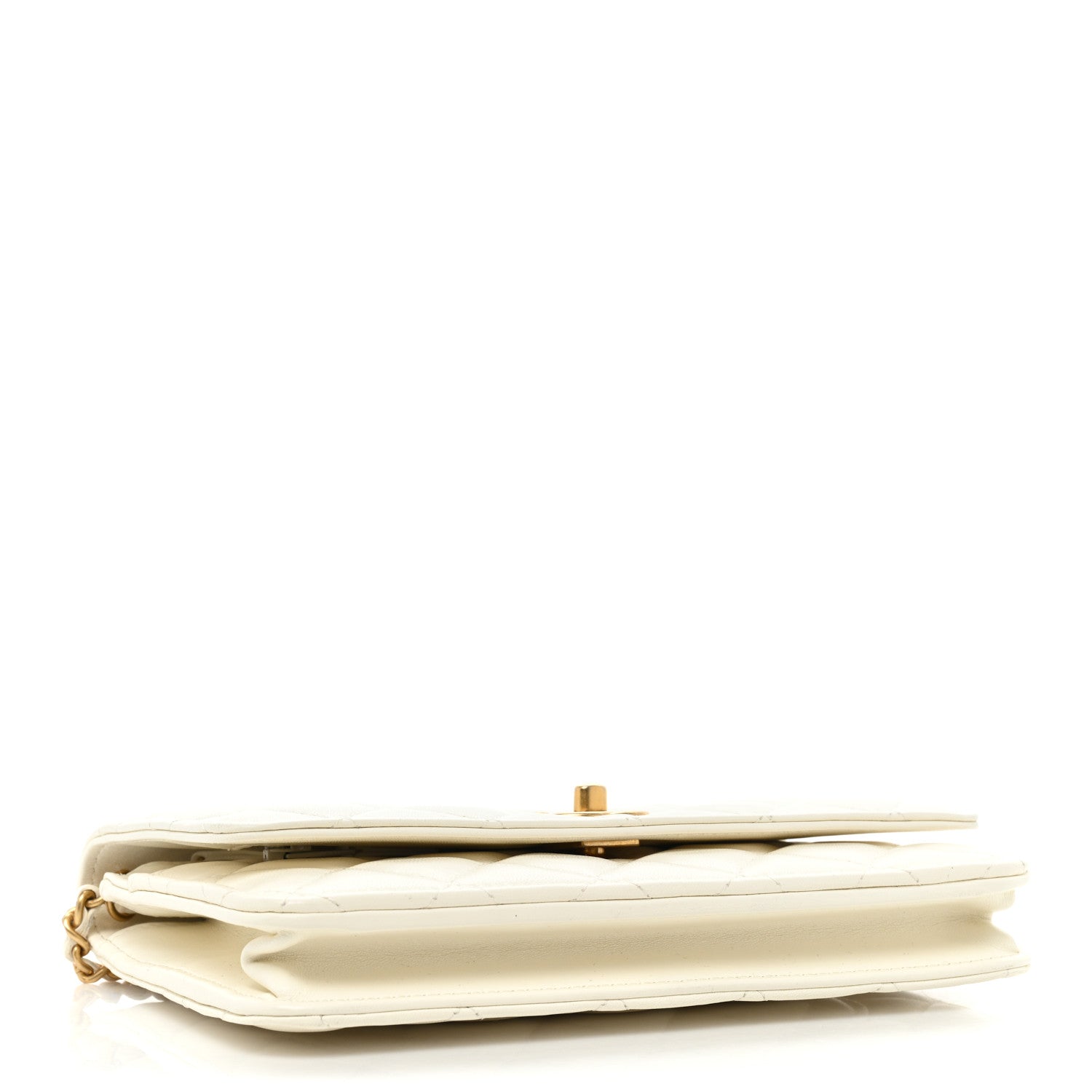 Chanel Lambskin Quilted CC Pearl Crush Wallet on Chain WOC White 4 of 19