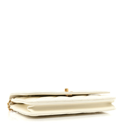 Chanel Lambskin Quilted CC Pearl Crush Wallet on Chain WOC White 4 of 19