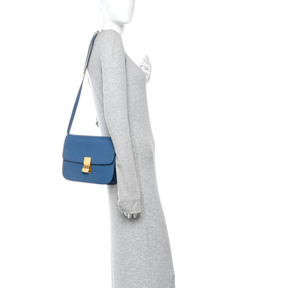 Celine Goatskin Medium Classic Box Flap Bag Deepsea 2 of 14
