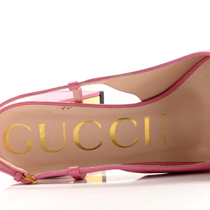 Gucci Malaga Kid Horsebit 75mm Slingback Pumps 36 Pink 6 of 10