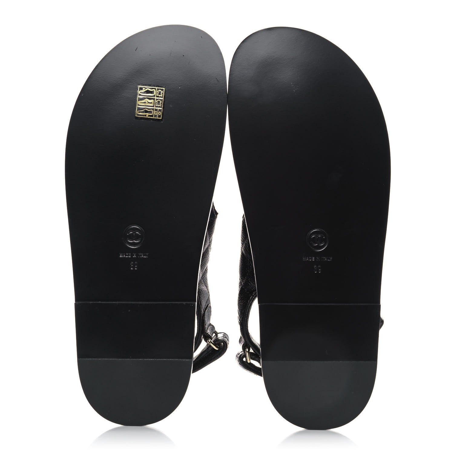 Chanel Grained Calfskin Velcro Dad Sandals 39 Black 5 of 9