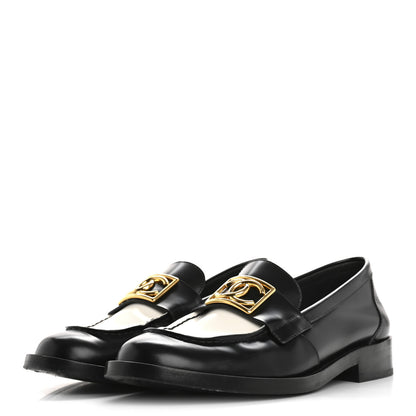 Chanel Shiny Calfskin CC Loafers Black White 39.5 Black White 4 of 9