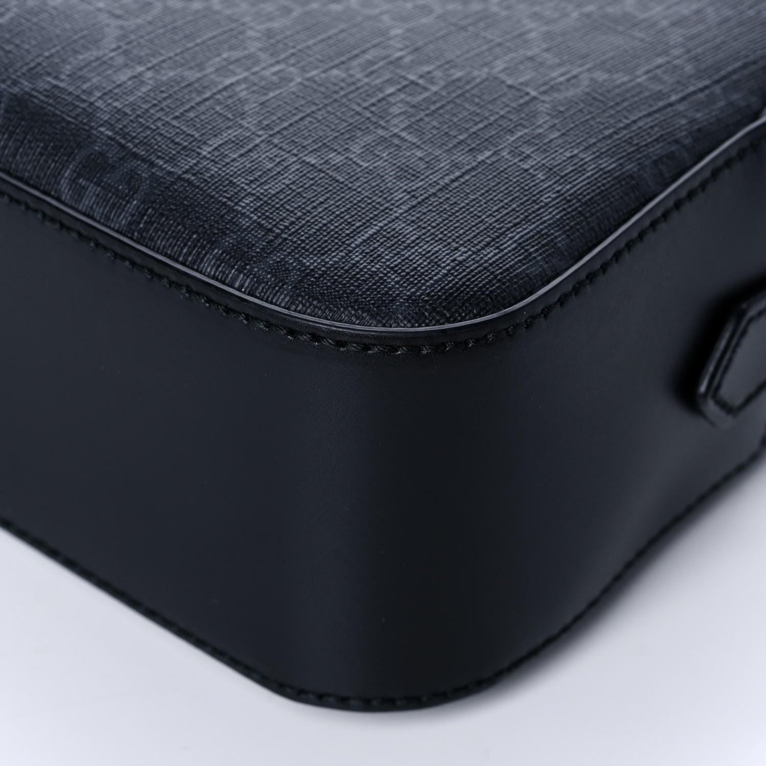 Gucci GG Supreme Monogram Web Shoulder Bag Black Grey 11 of 12