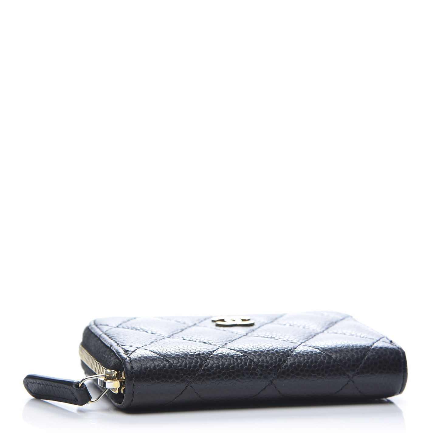 Caviar Quilted Zip Coin Purse Black