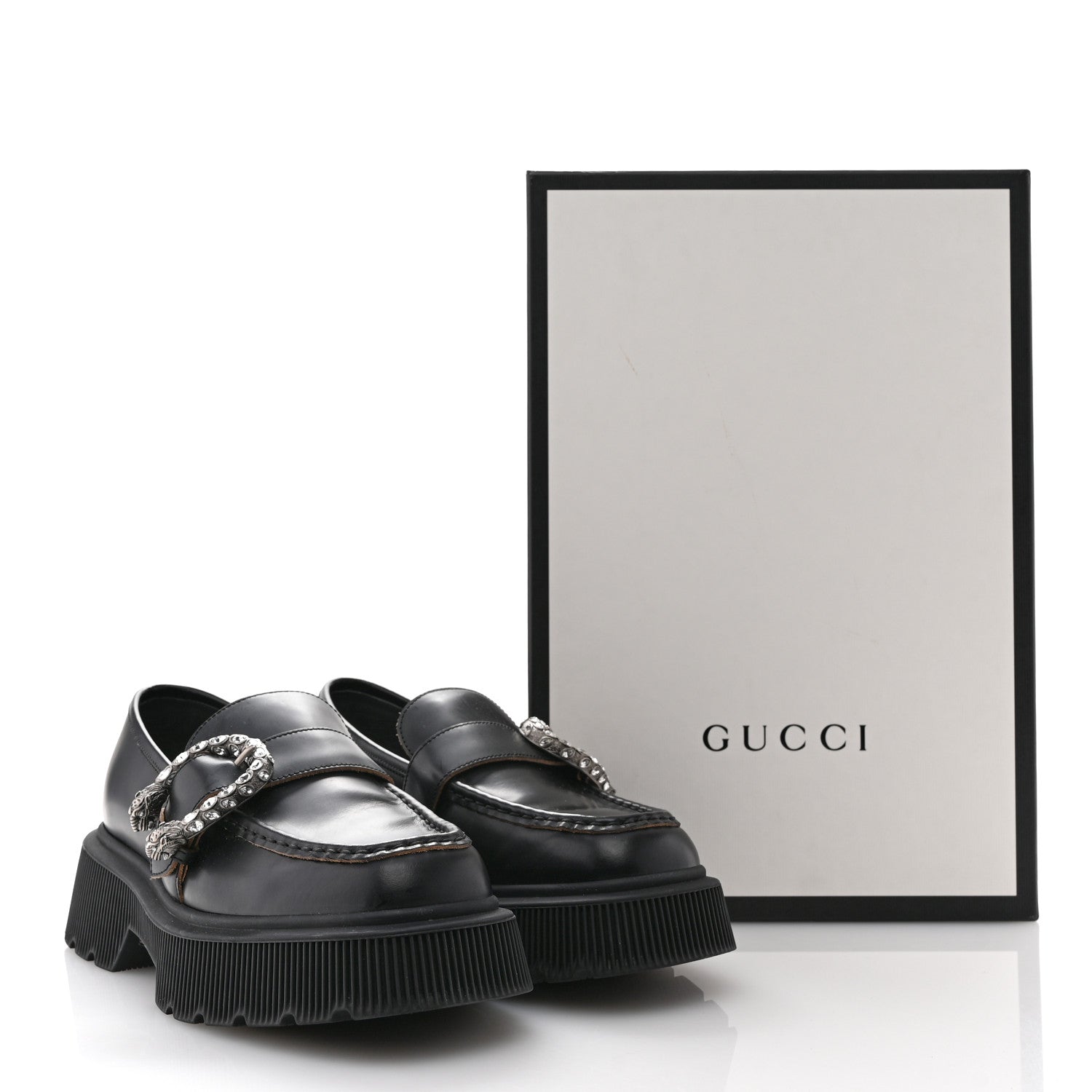Gucci Cordovan Lux Dionysus Hunder Loafers 39.5 Black 10 of 12