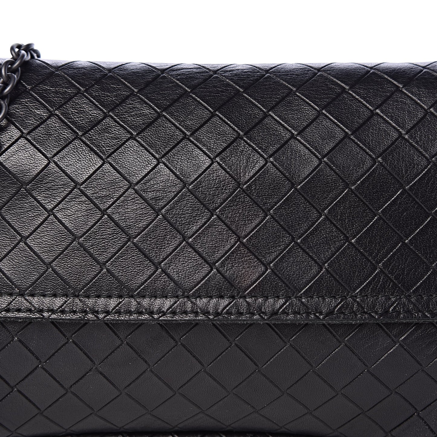 Nappa Intrecciato Mini Chain Messenger Black
