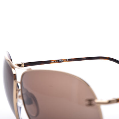 Chanel Aviator Sunglasses 4193 Gold Havana 6 of 7