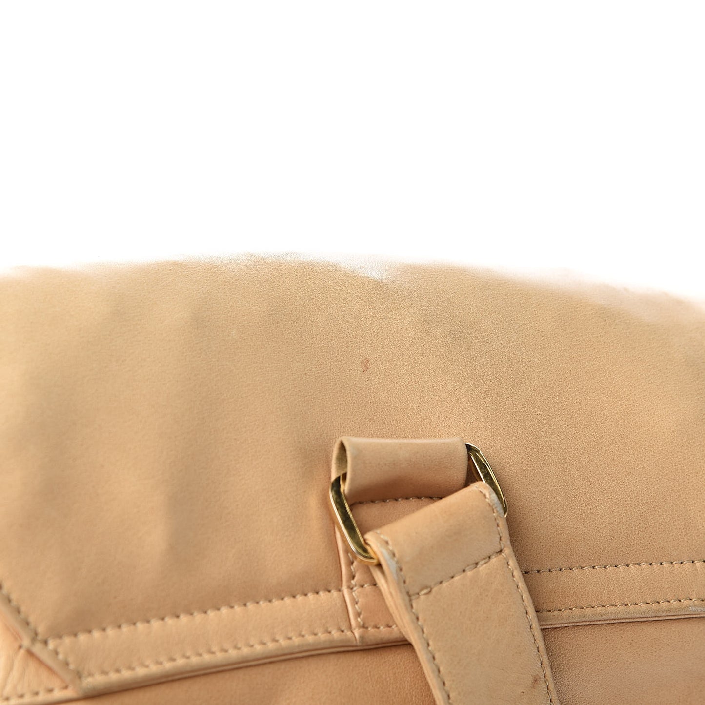Lambskin Drawstring Sling Backpack Beige
