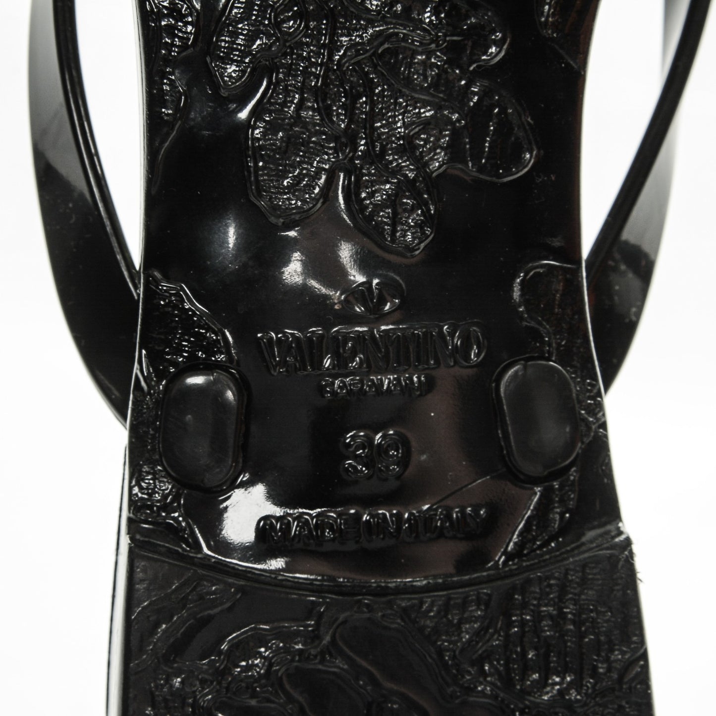 PVC Jelly Rockstud Bow Thong Sandals 39 Black